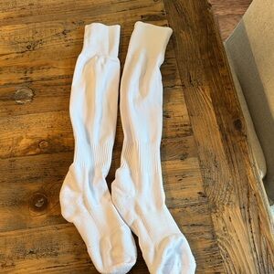 Men's White Athletic soccer Knee-High Socks